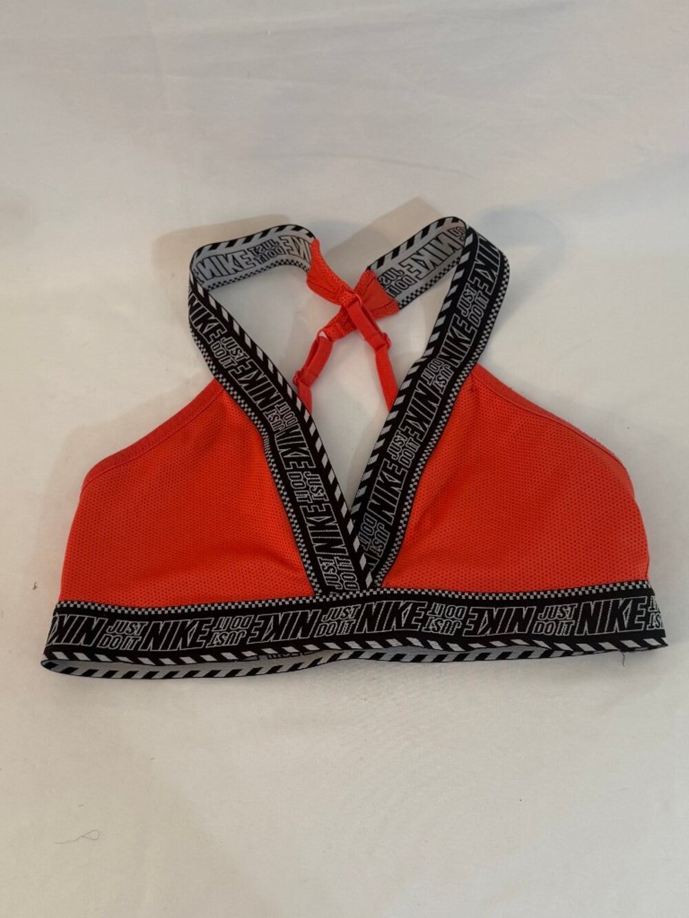 Nike Women's Indy Logo Sports Bra "Just Do It" Black & Coral Size Medium #4093